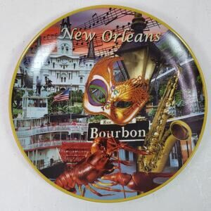 Vintage New Orleans Bourbon Street Collector Plate 8 Inch